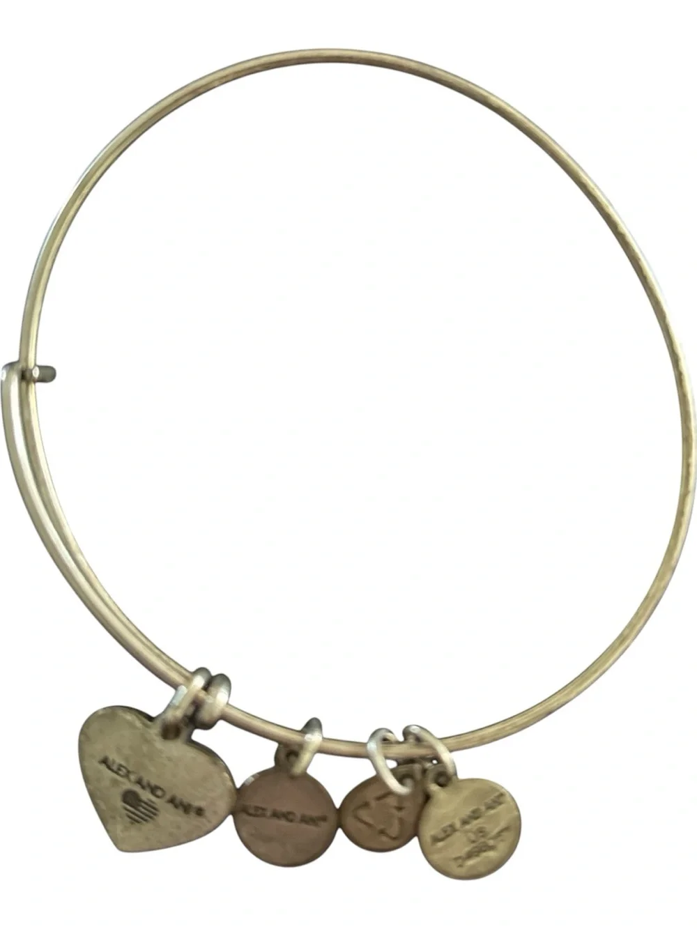 Alex and Ani Liberty Heart Charm Bangle.
